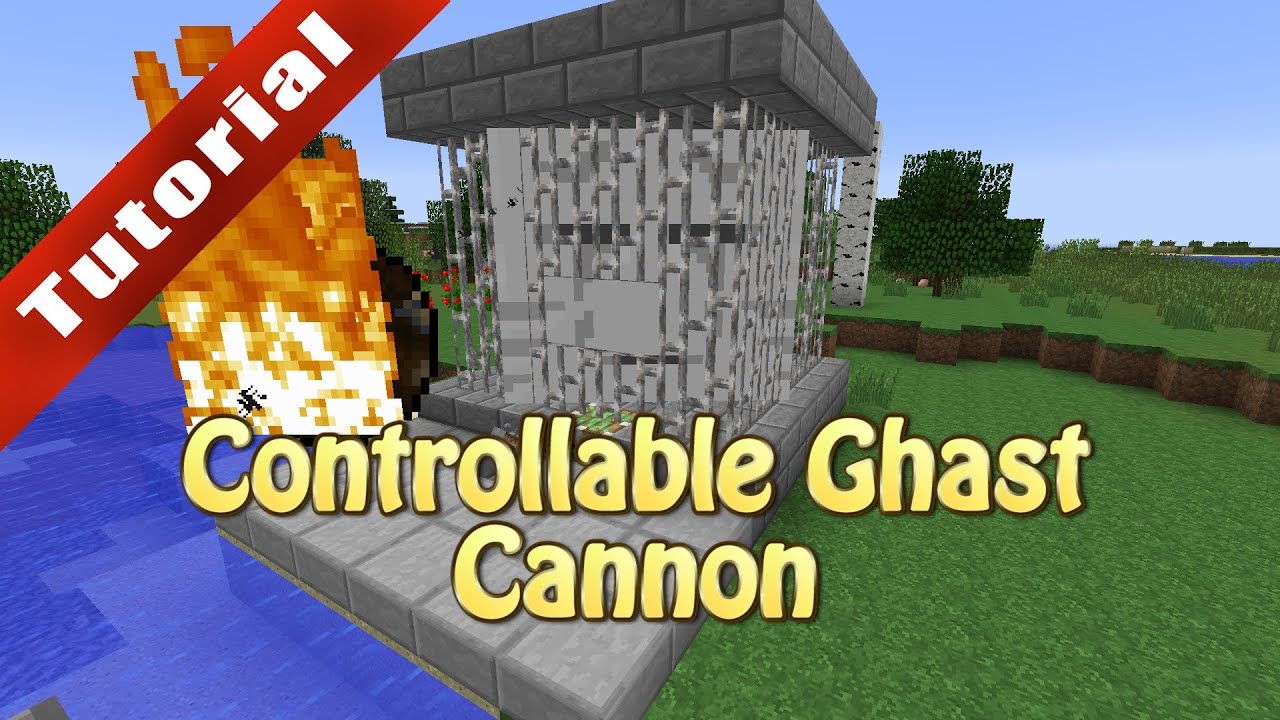 Minecraft Tutorial: Controllable Ghast Cannon (Vanilla/Survival)