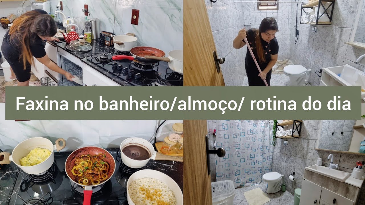 VLOG DE HOJE/ FAXINA NO BANHEIRO/ALMOÇO DELICIA/COZINHA LIMPINHA/MINHA ROTINA