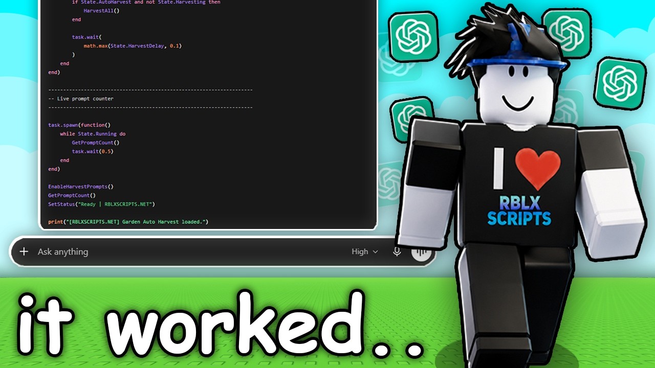 Я заставил ChatGPT написать скрипт для Roblox... Ситуация вышла из-под контроля