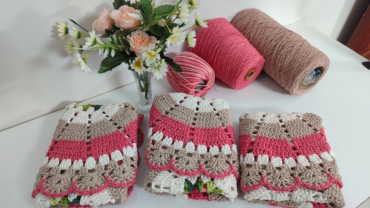 6⁰ jogo de banheiro florescer 🧶 primeira vez esa combinação no ateliê 🤑