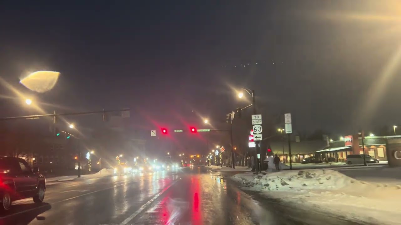 Driving on Main St and Oak St in Batavia, NY