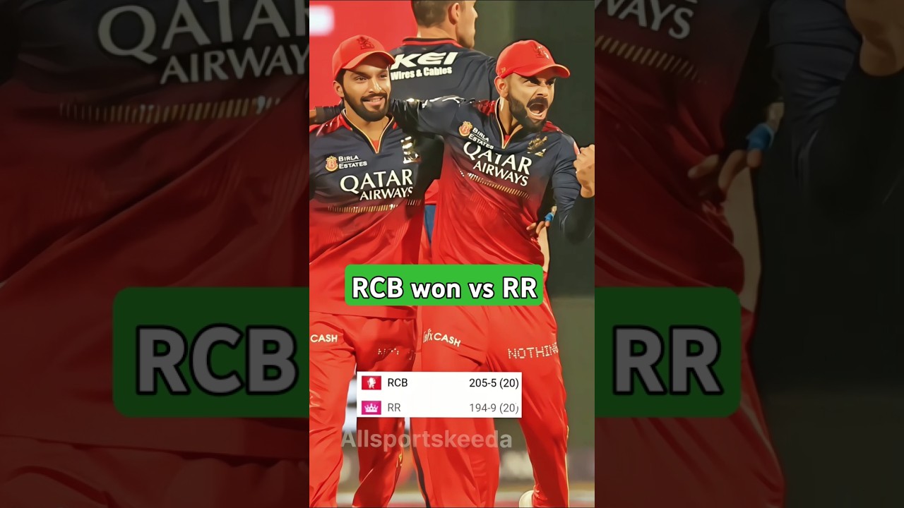 RCB won vs RR..🔥🔥#shorts #youtubeshorts #cricket  #rcbvsrr #rrvsrcb #viratkohli #virat #viralvideo