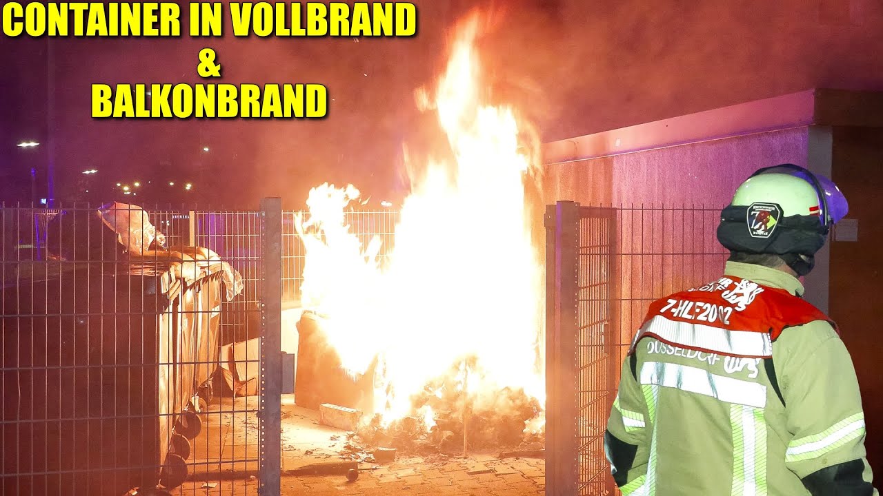 [BALKONBRAND & ALTPAPIERCONTAINER IN VOLLBRAND!] - 2 Feuerwehreinsätze am 30.12.2025 in Düsseldorf -
