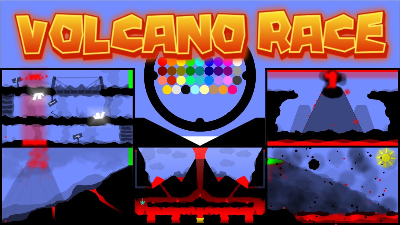 35 Marble Race EP. 44 : Volcano Race (in Algodoo) | RED HUY