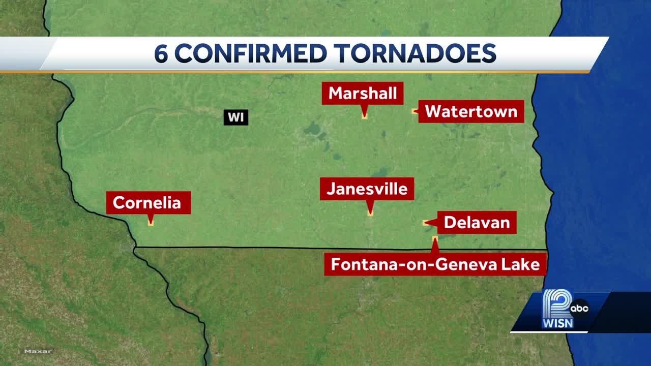 Six tornadoes confirmed across Wisconsin