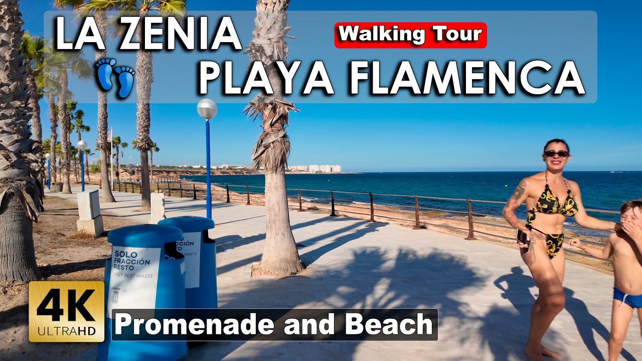 La Zenia - Playa Flamenca - Promenade And Beach - Spain | Costa Blanca - Walking tour [4k 60fps]