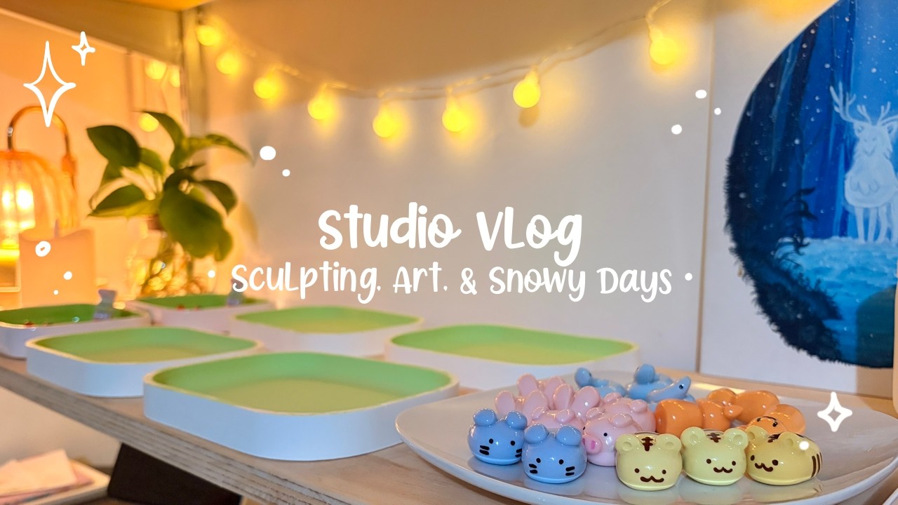 Studio Vlog Sculpting, Painting, & Snowy Days ❄️☃️