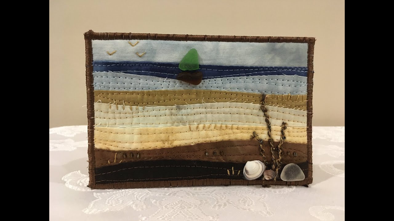 Sea Glass Sailboat Quilted Postcard