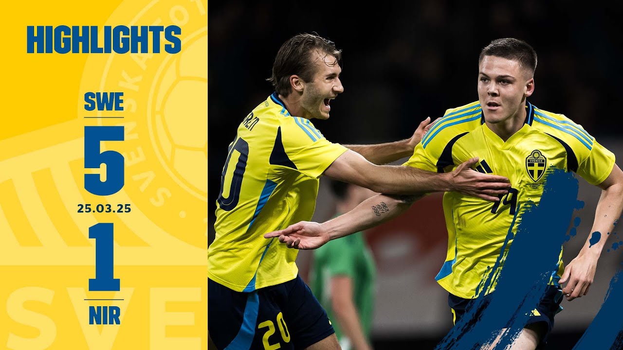 Highlights | Sverige – Nordirland 5-1 | Målkalas i hemmapremiären