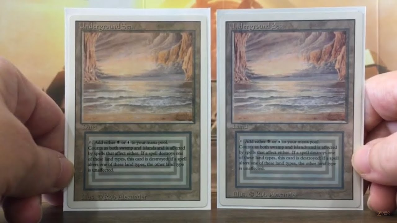 Real Underground Sea - Fake Proxy Comparison Revised Magic MTG