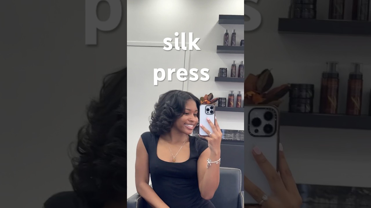 silk press on 4c hair!! #4chair #silkpress #naturalhair #trim