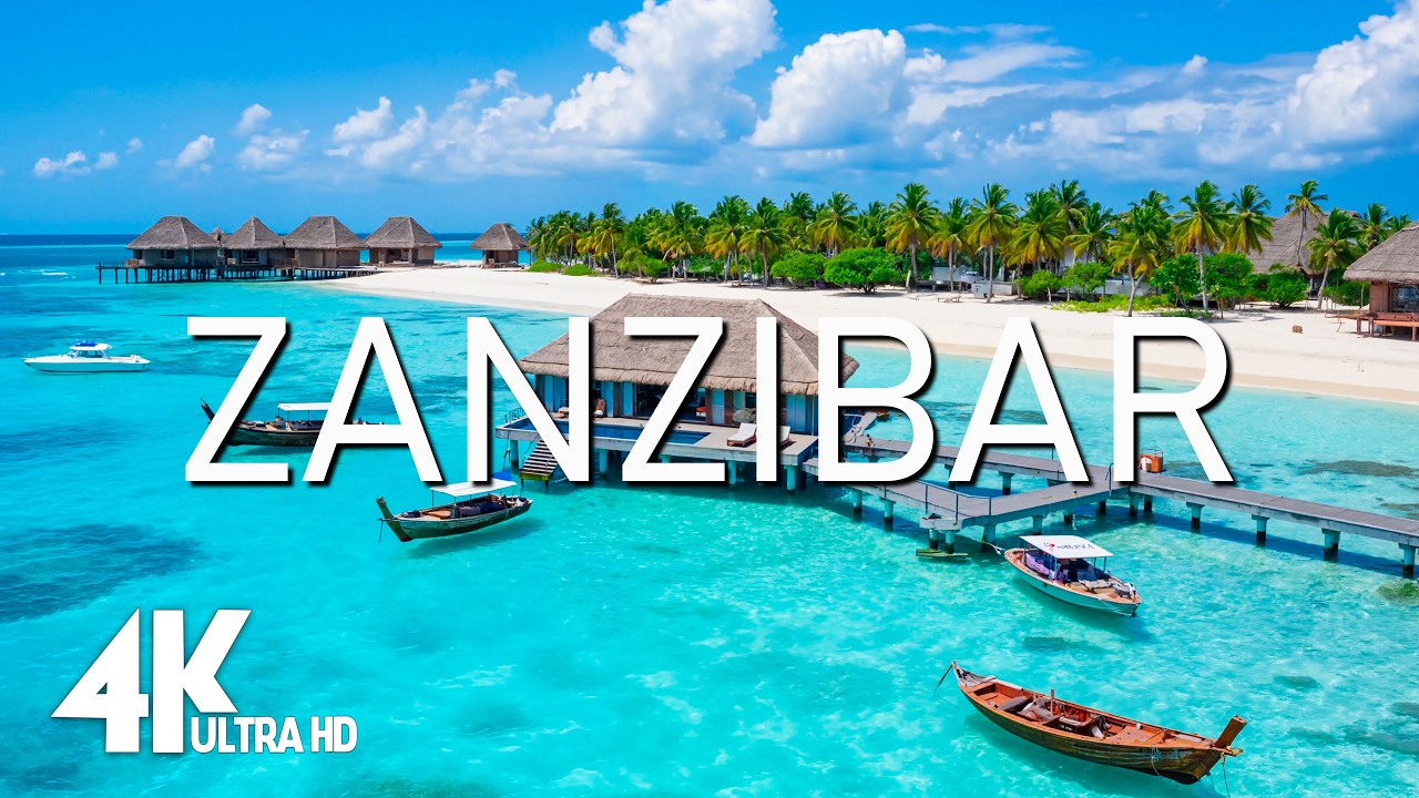 FLYING OVER ZANZIBAR (4K UHD) – Soothing Music Along With Beautiful Nature Video - 4K Video ULTRA HD