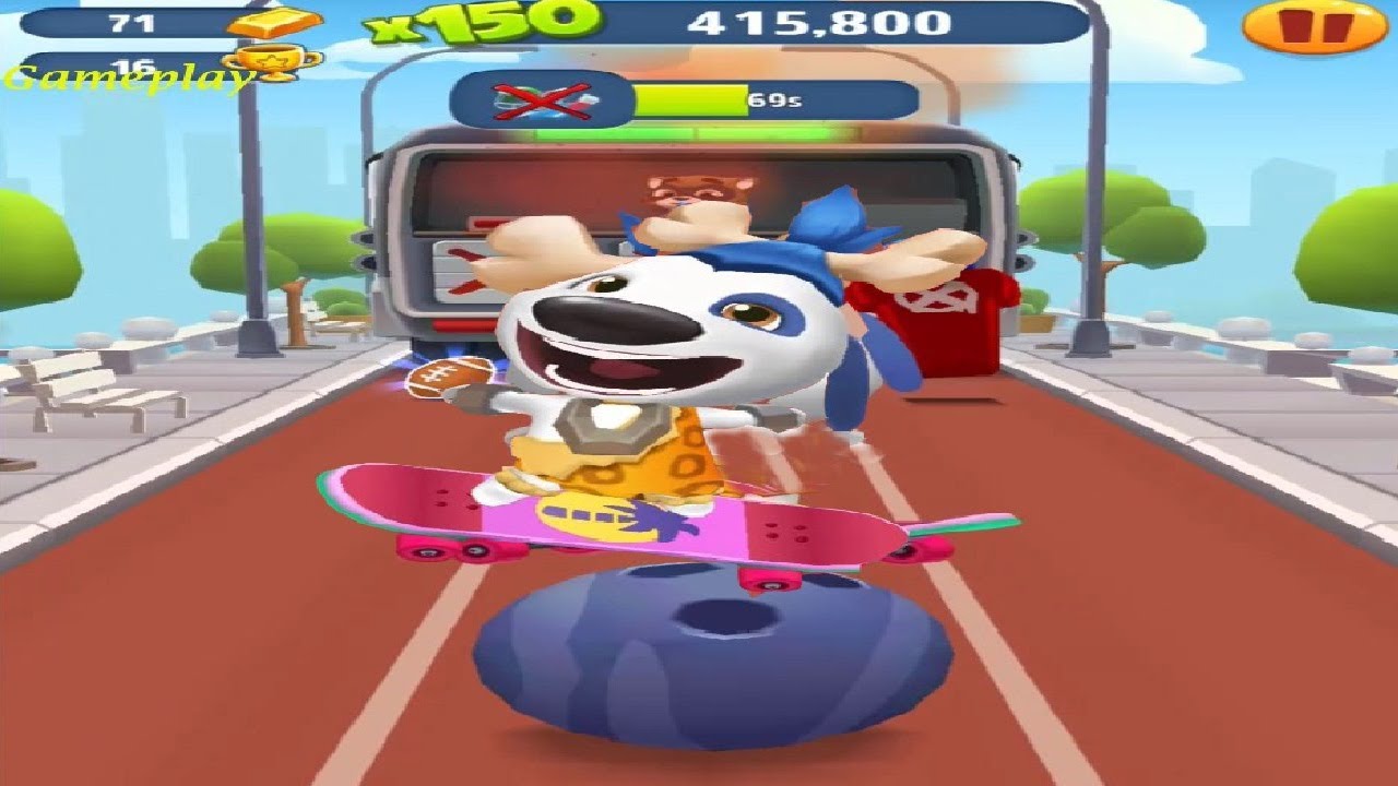 Talking Tom Gold Run Summer of Sports Stone Age Hank VS Boss Fight Gameplay