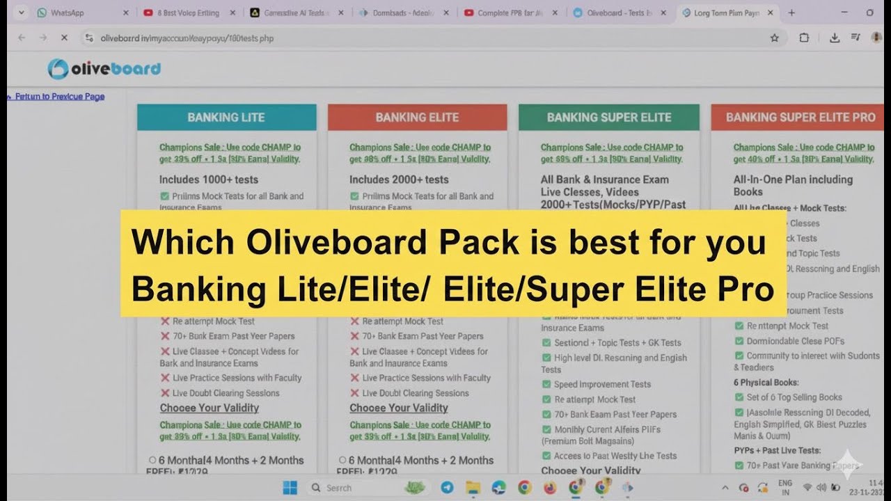 Which Oliveboard Pack is best for you Banking Lite/Elite/Super Elite/ Super Elite Pro #ibps #bank