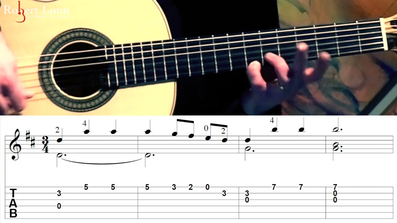 LAVENDER'S BLUE - Easy Arrangement - Includes Sheet Music/TAB - Classical Guitar