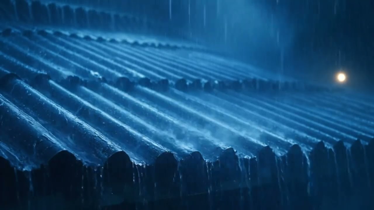 All Night Heavy Rain on the Roof | Calm and Fall Asleep Fast AHD