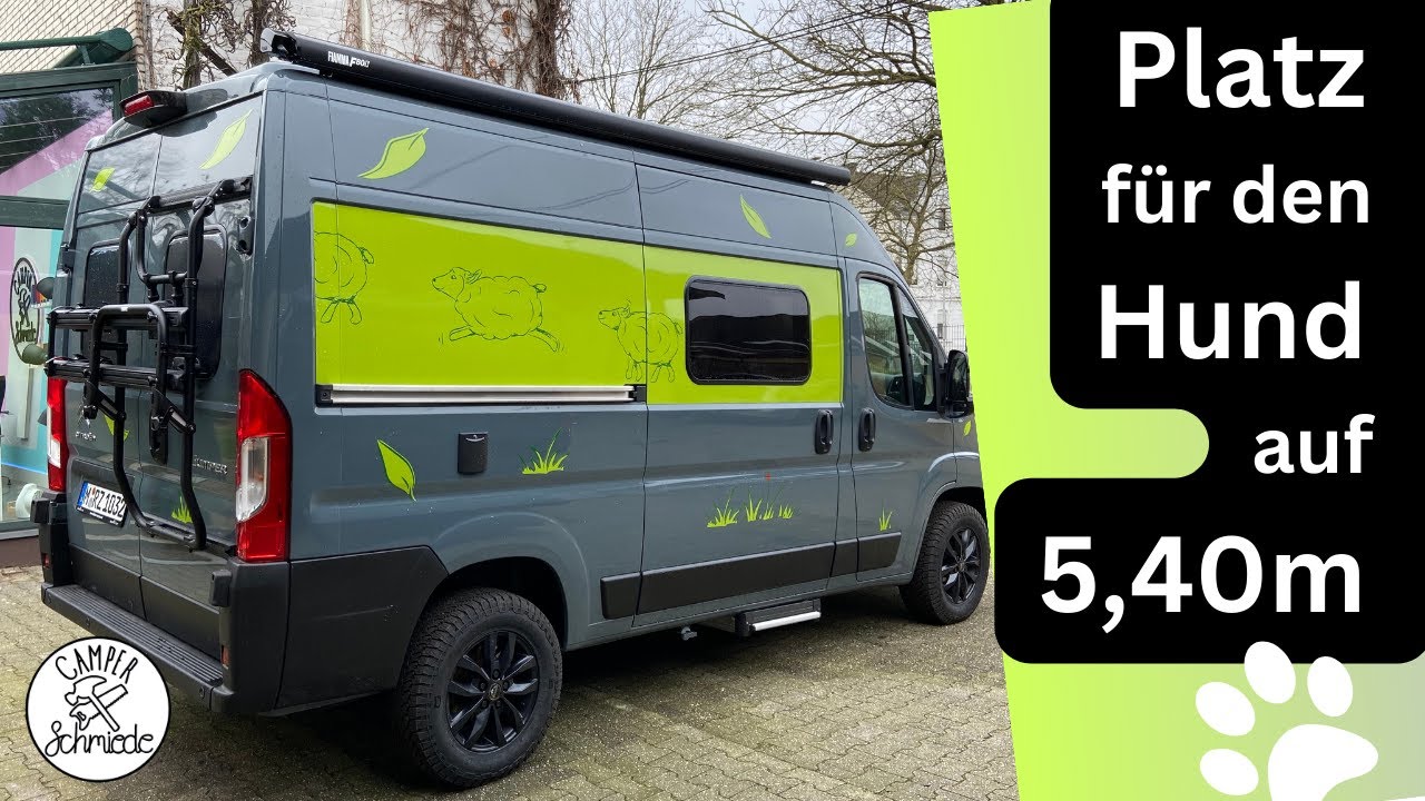 Platz für den Hund im 5,40m Camper! Camperausbau Citröen Jumper L2H2