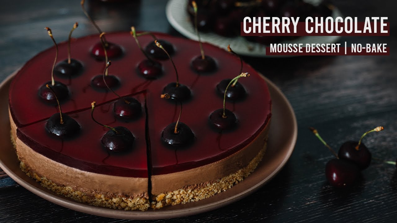 Black Forest Mousse Cake | Cherry Jelly | No-Bake