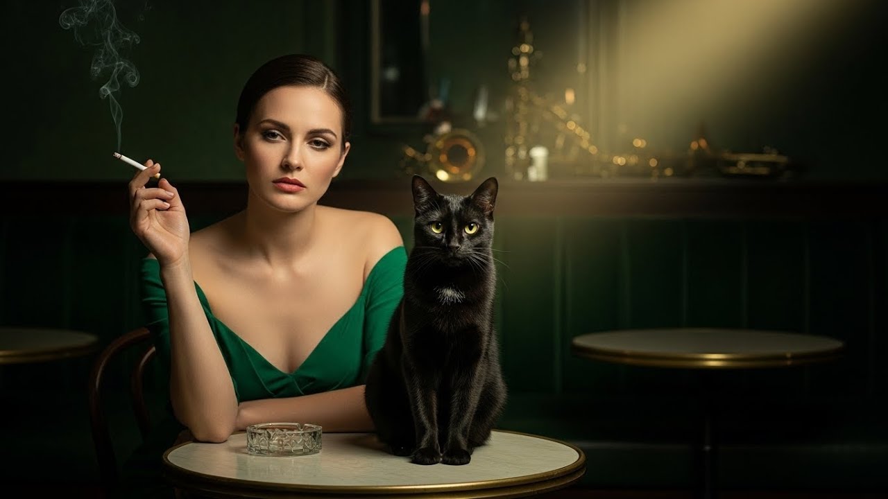 1940s Night Jazz in Cozy Green Bar — Smooth Jazz for Late Nights