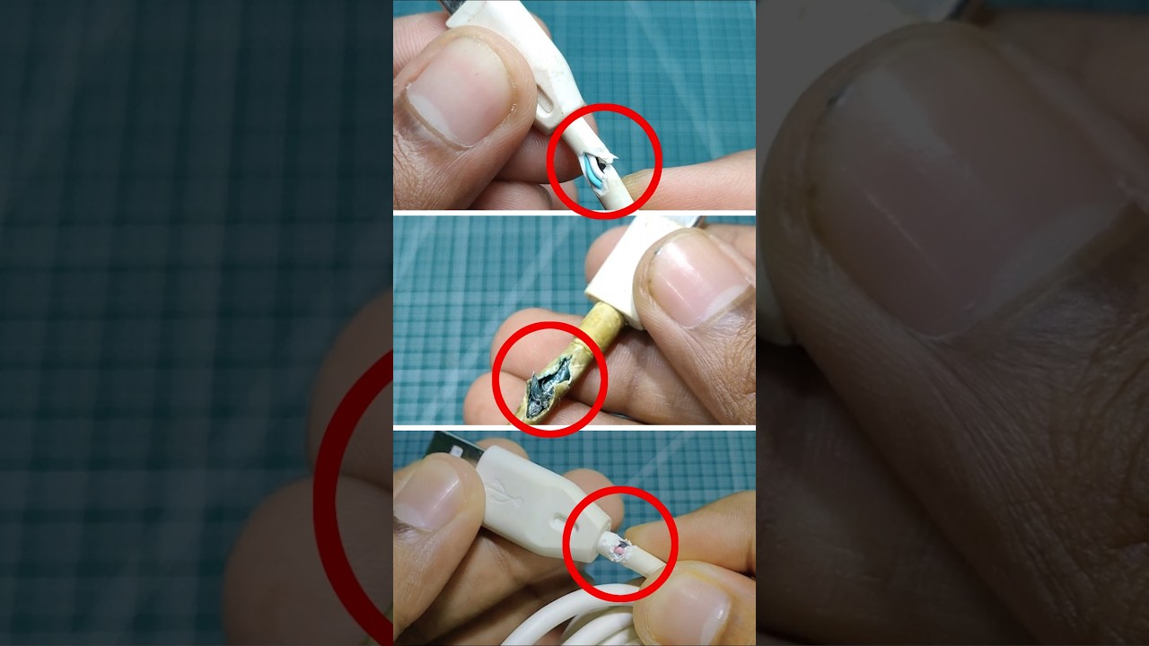 3 Genius Ways to Fix a Broken Charger Cable ⚡🔧 #ChargerCableFix#MobileRepair#TechHacks