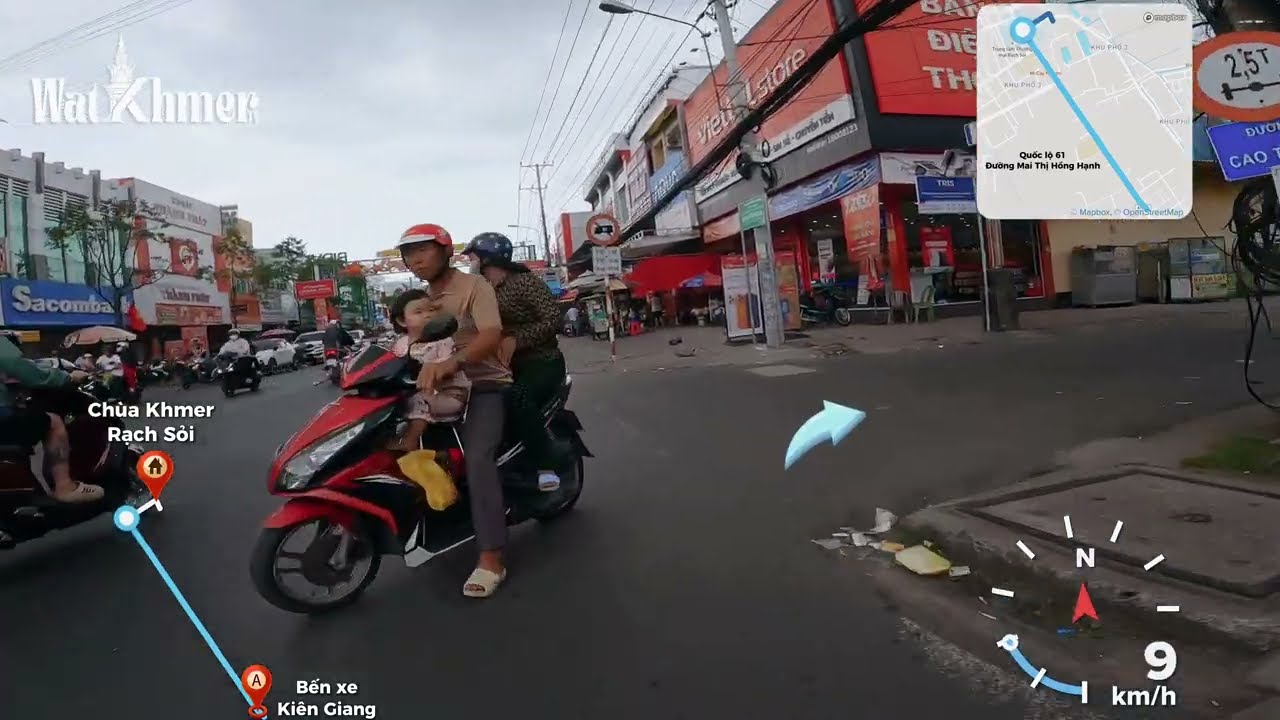 Hướng dẫn di chuyển từ bến xe Tỉnh Kiên Giang đến Chùa Khmer Rạch Sỏi