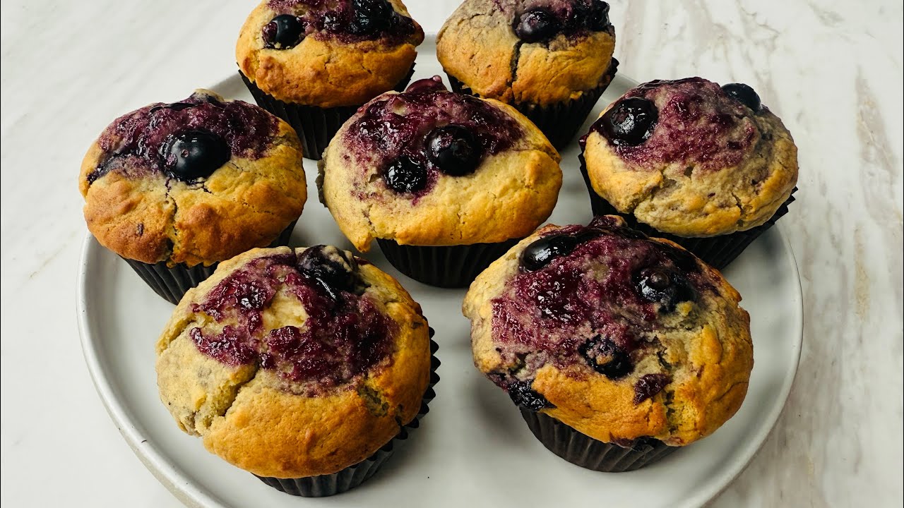 Muffins de Arándanos con Mermelada y Miel | Blueberry Muffins with Jam and Honey