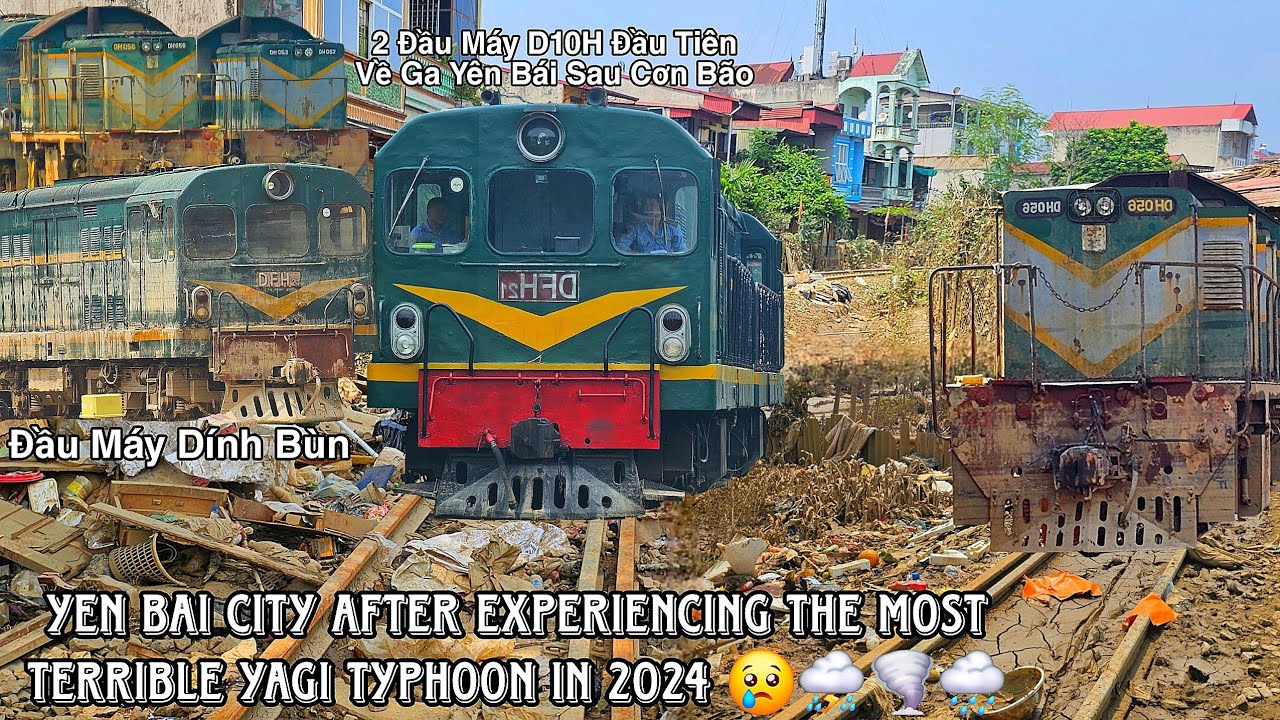 Tình Hình Đường Sắt Ga Yên Bái Quá Kinh Khủng Sau Khi Cơn Bão Số 3 Càn Quét Qua Đầu Máy Dính Bùn Đất