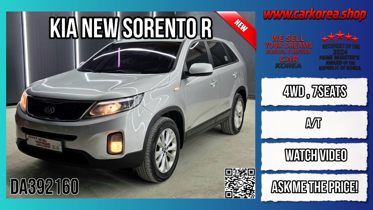 KIA NEW SORENTO R DA392160 #usedcarsfromkorea #importexportkorea #Toyota #honda #porsche #hyndai
