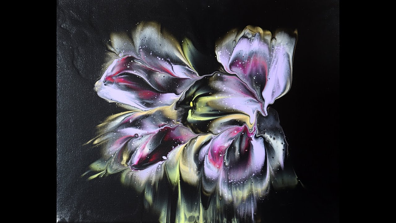 (382) flower dips (4) with violet 24x30cm