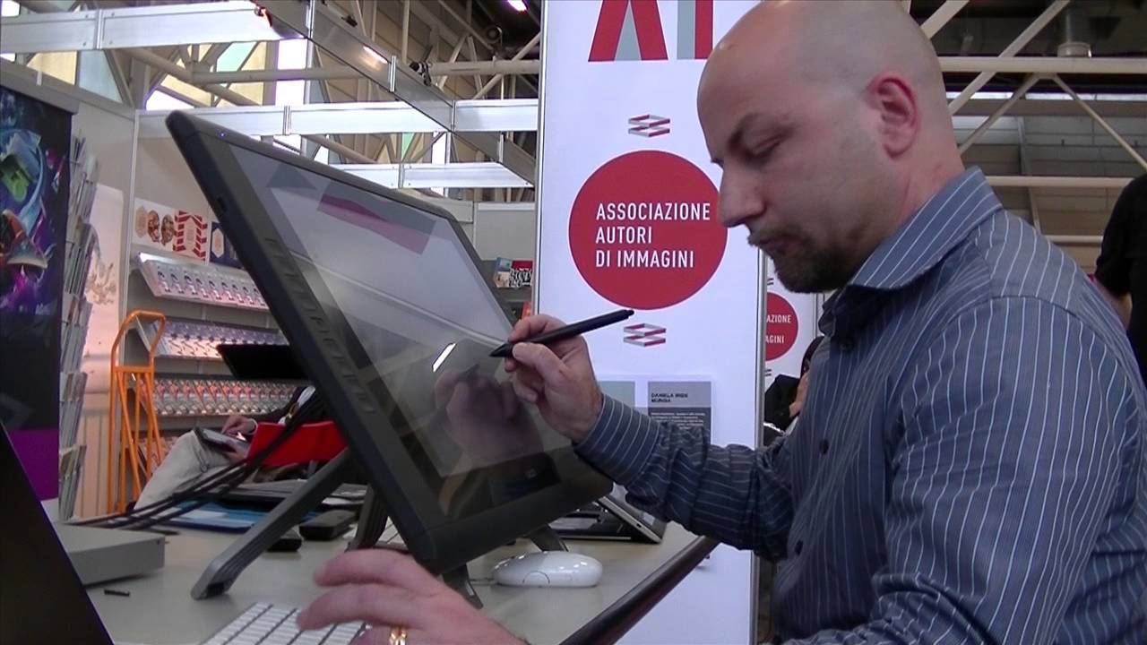 AI -- Giuseppe Di Dio performance on Wacom Cintiq 24HD Touch --Bologna Children's Book Fair 2014