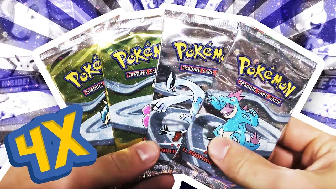 Opening 4x UNWEIGHED Neo Genesis 1ST EDITION Pokemon Packs !!!