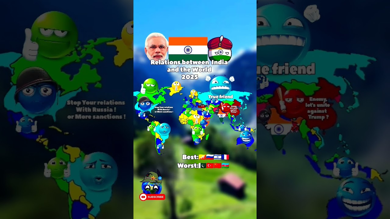 Relations between India and the world 2025 |🇮🇳🌍  #india #indian  #bharat #pakistan #map  #shorts