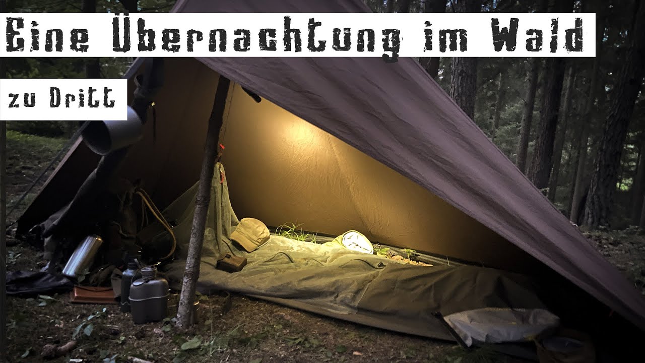 EINE &Uuml;BERNACHTUNG IM WALD - VLOG-Style - Essen Lagern -Tschum 1P Modifikation - Frost River