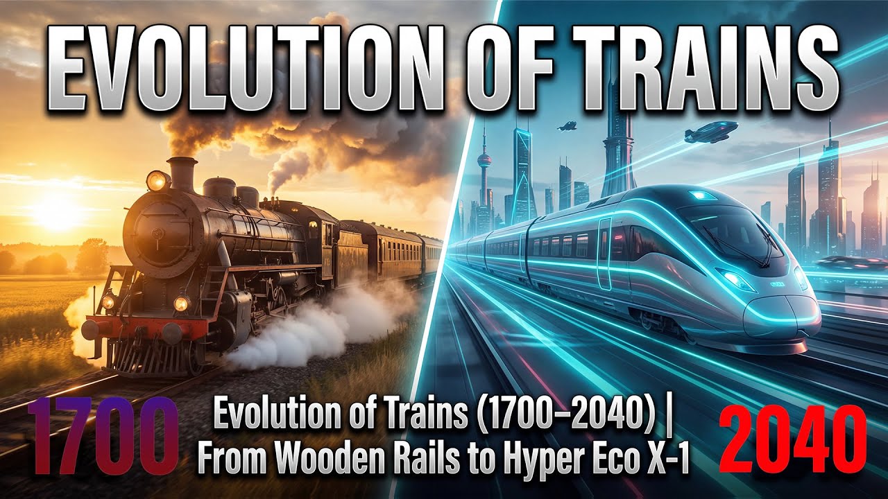 Evolution of Trains (1700–2040) | From Wooden Rails to Hyper Eco X-1 🚂⚡