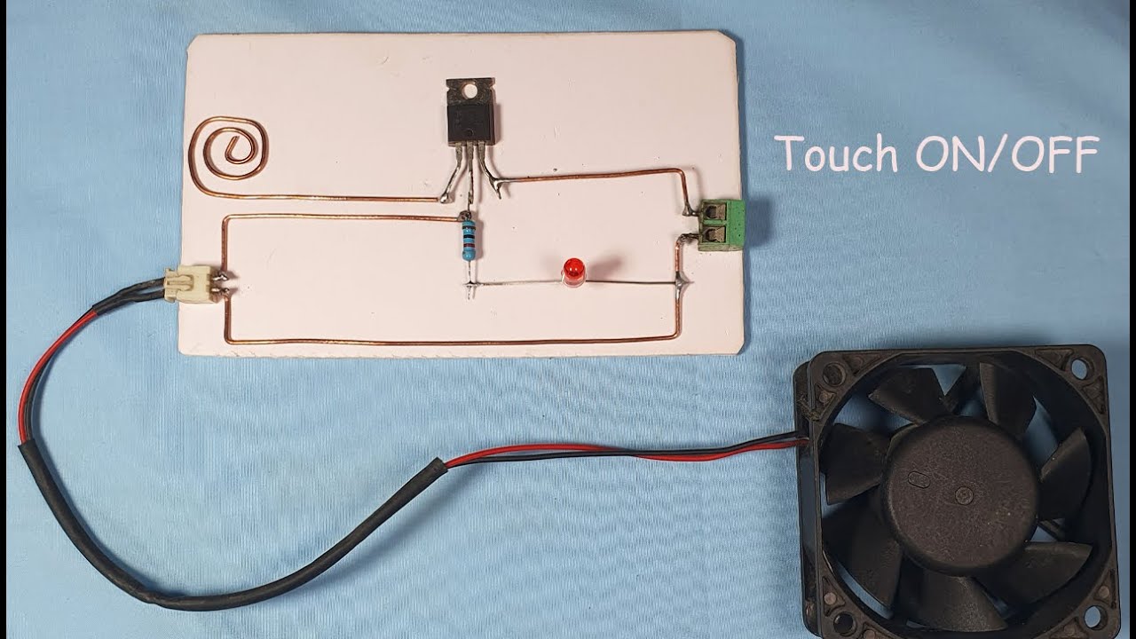 Simple Touch ON/OFF Switch Circuit  With Single Mofet IRFZ24N ,IRZ24N Circuit Project