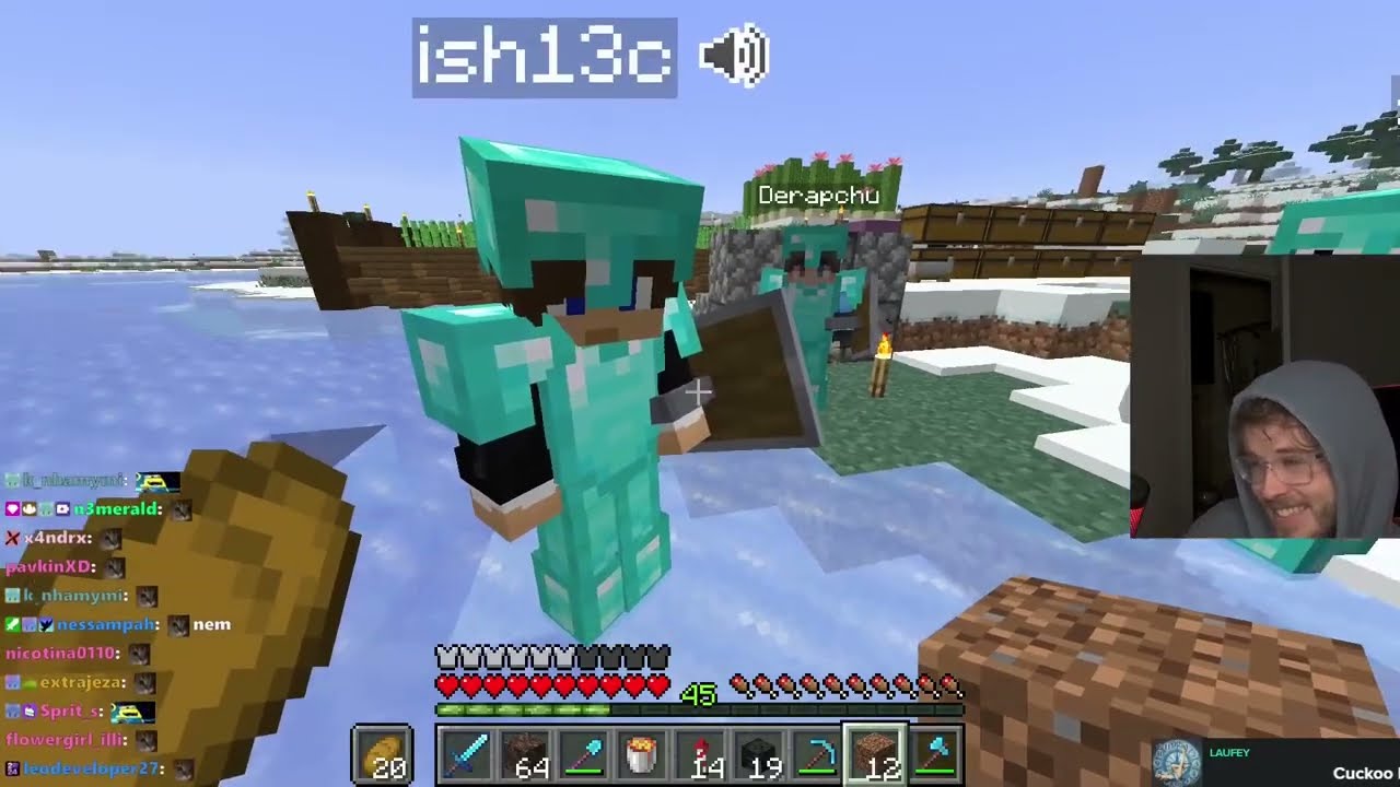 infume spawns a wither in the christmas creator SMP (w/ @Derapchu @ish )