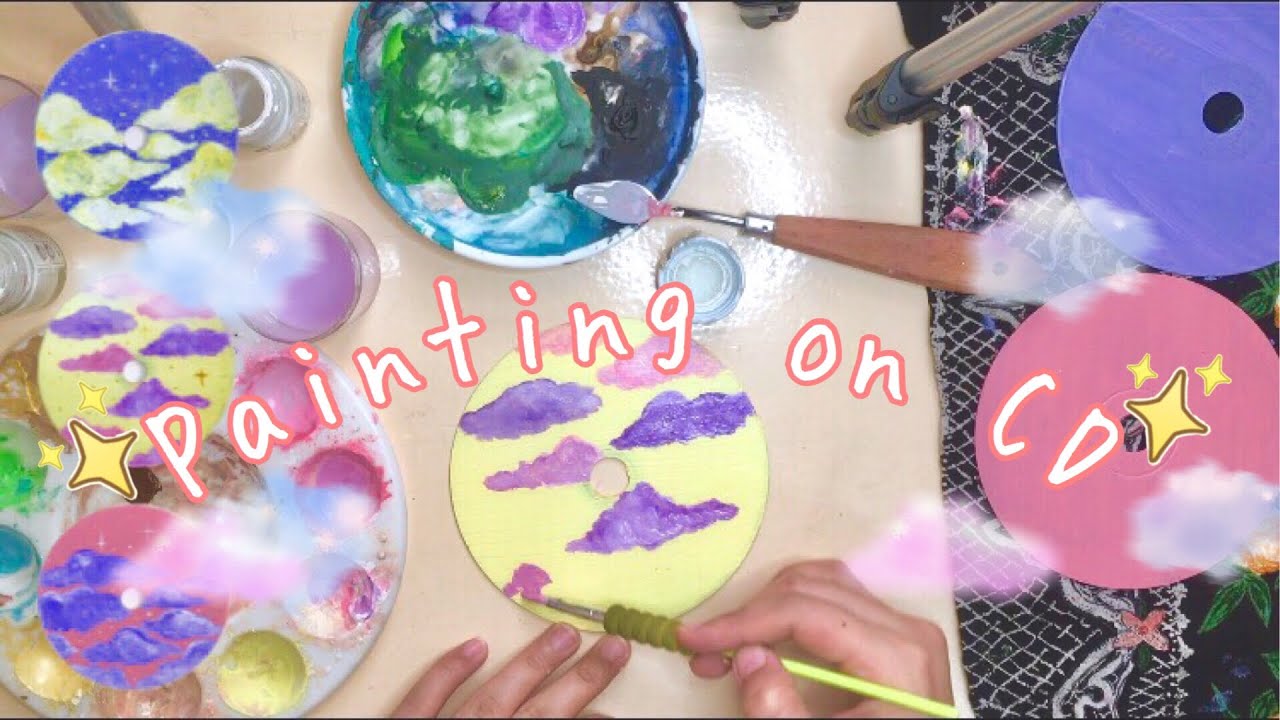 ART VLOG #4: Painting on CDs✨