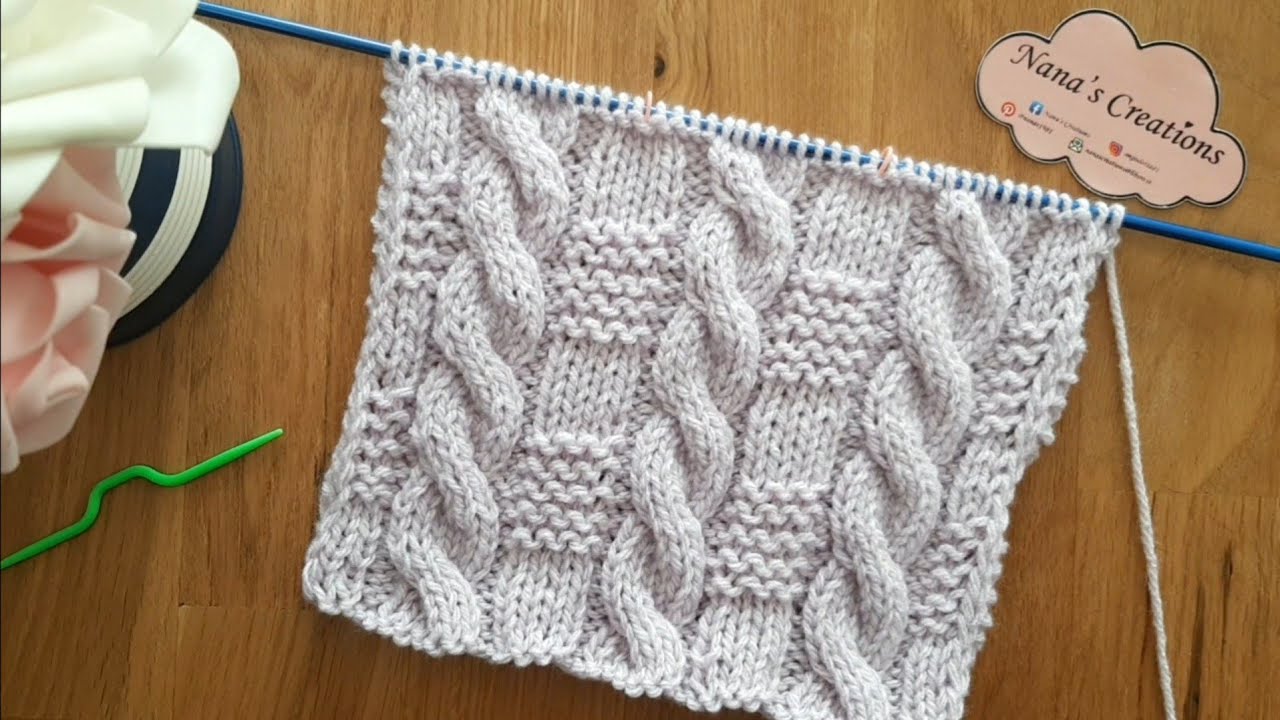 Motivo trecce ai ferri n°698/knitted braid pattern / Patròn de trenza de punto