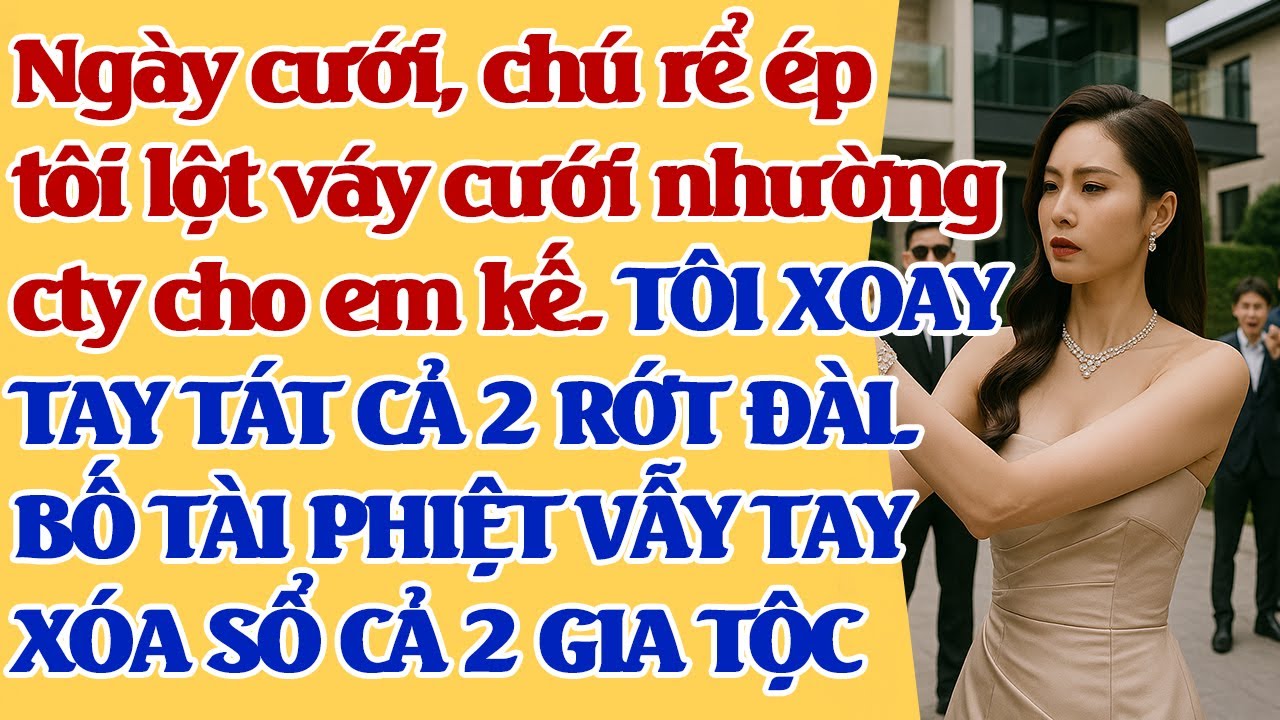 Ngày cưới, chú rể ép tôi nhường cty cho em kế. TÔI TÁT CẢ 2 RỚT ĐÀI.BỐ TÀI PHIỆT XÓA SỔ CẢ 2 GIA TỘC
