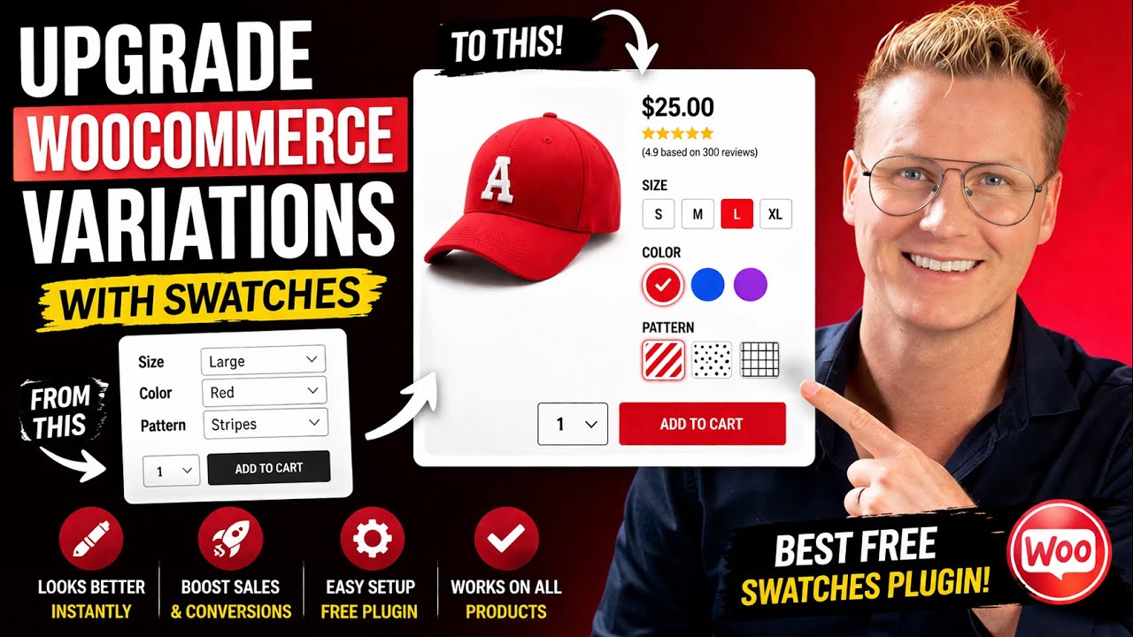 Образцы вариаций WooCommerce для размеров, цветов и изображений