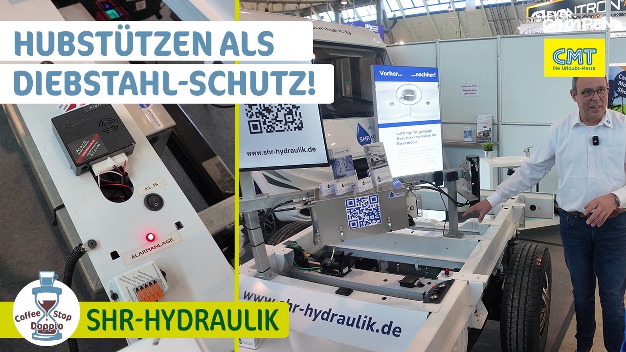Hubstützen als Diebstahlschutz - SHR-Hydraulik kombiniert die bewährte Anlage mit Thitronik-Alarm