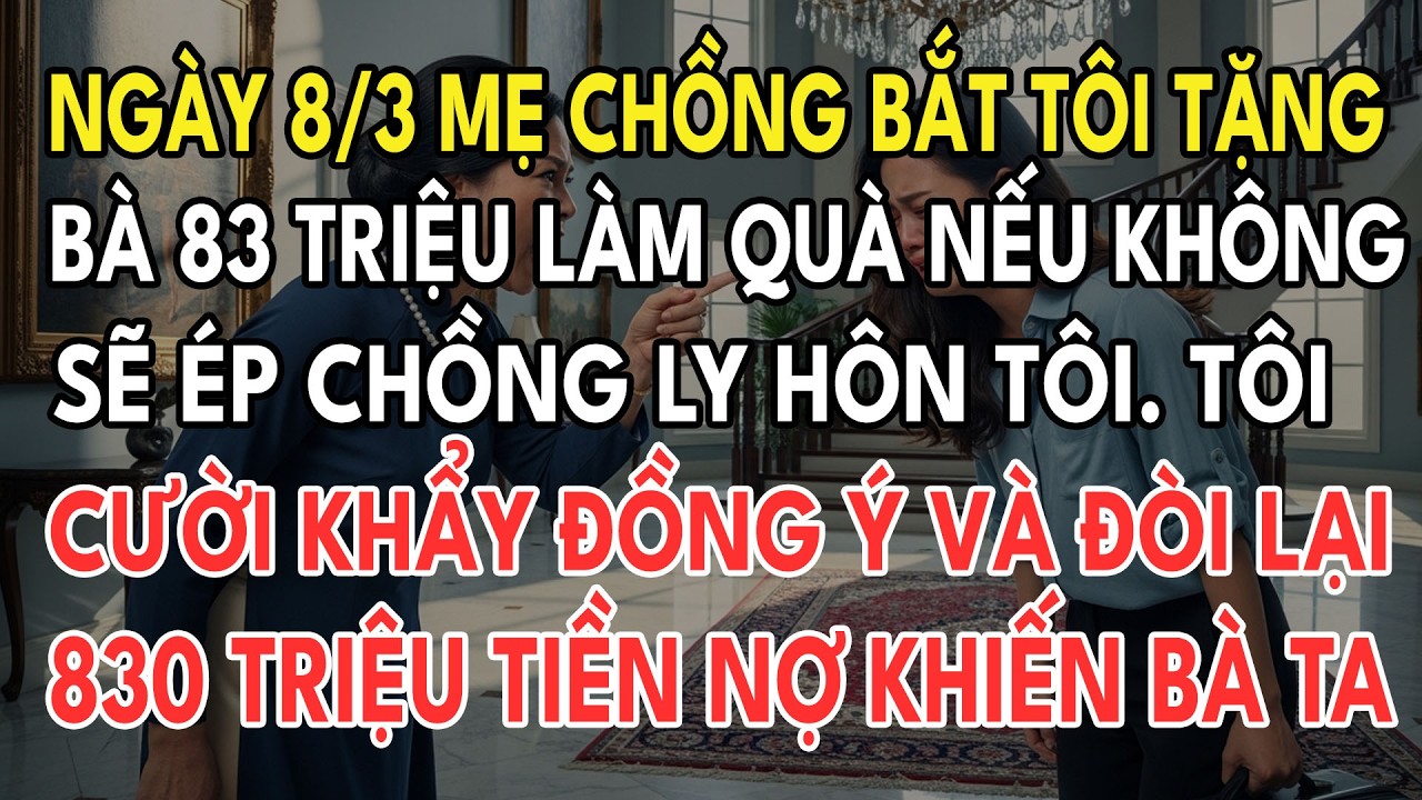 Ngày 8/3 Mẹ Chồng Bắt Tôi Tặng Bà 83 Triệu Làm Quà Nếu Không Sẽ Ép Chồng Ly Hôn Tôi Tôi Rút Chốt