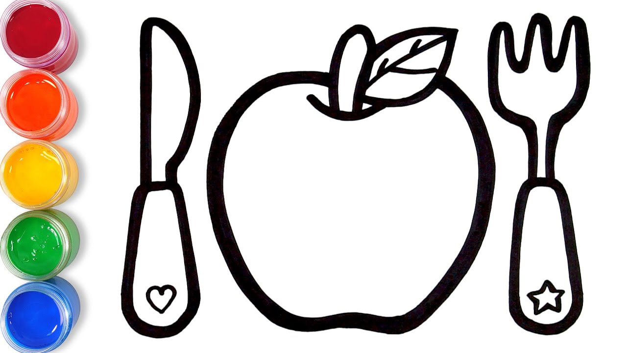 How to draw glitter Cutlery for kids | TOBiART