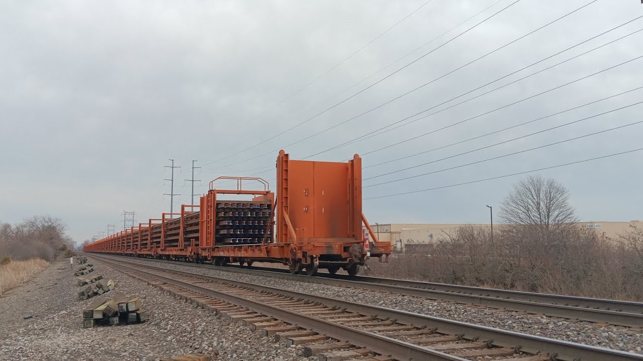 NS 9969 pulls continuous welded rail train at Philipi Rd, OH. (2/17/26)