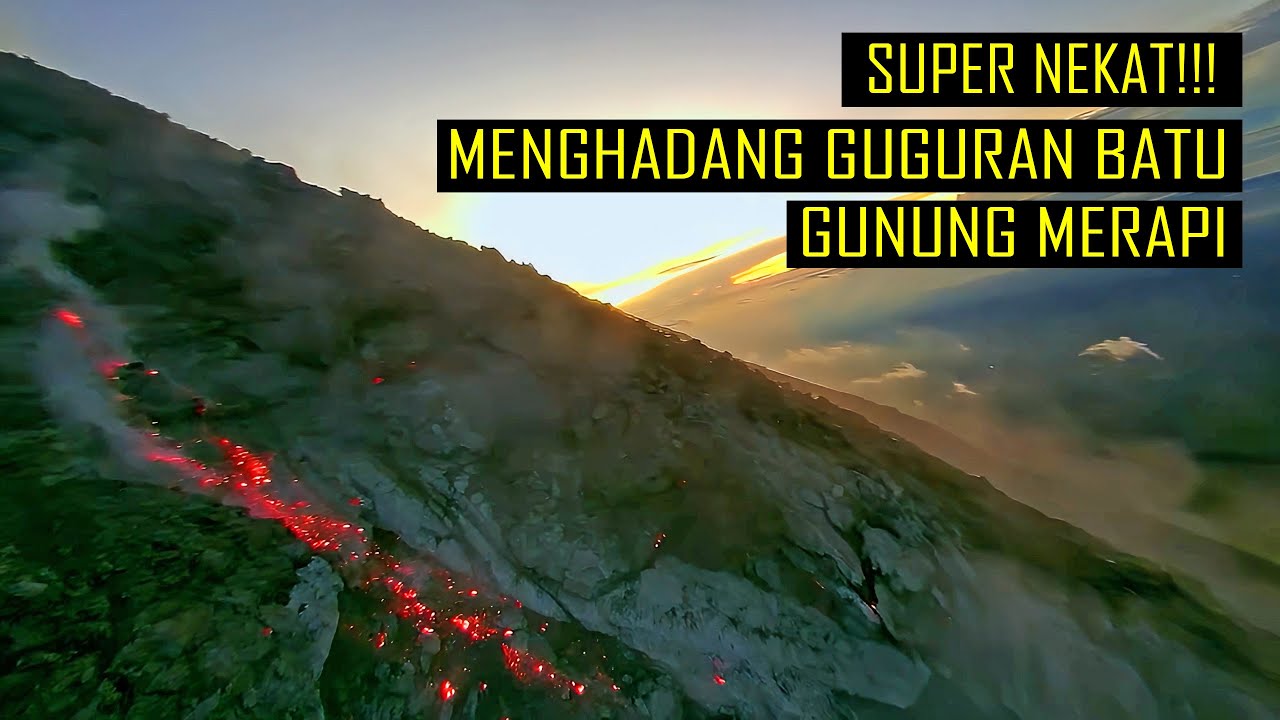 SUPER NEKAT!!! DRONE MENGHADANG GUGURAN BATU LAVA MERAPI