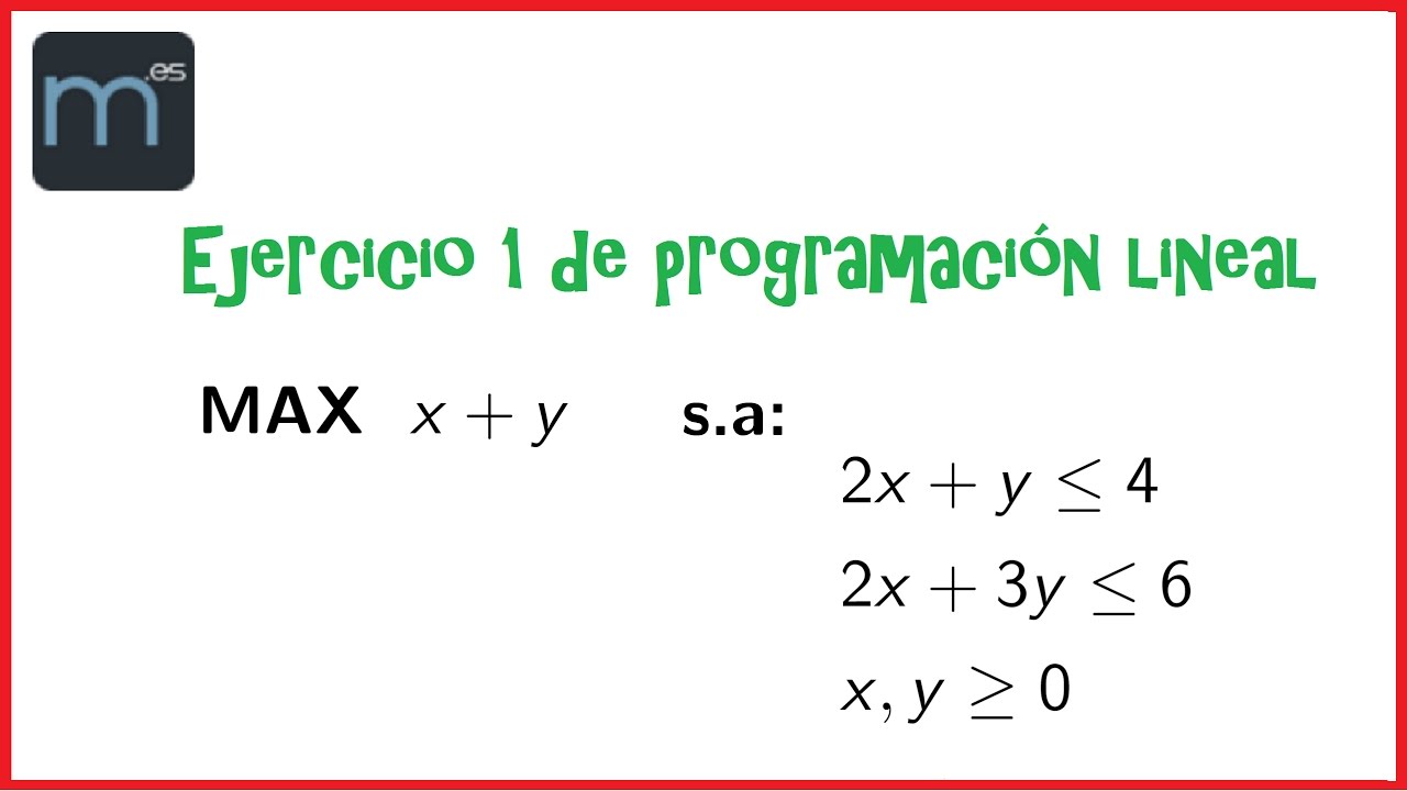 Programación lineal - Ejercicio 1 (Secundaria y Universidad)