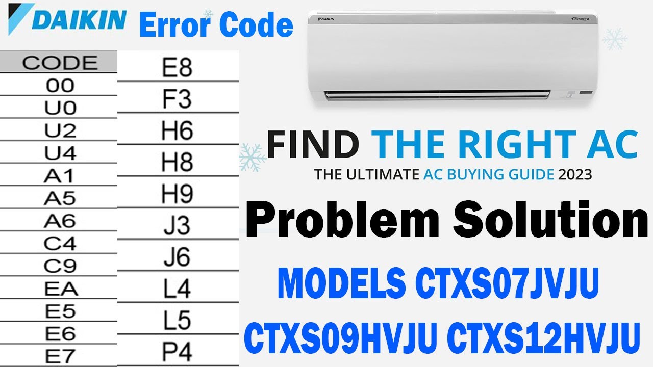 Daikin inverter AC All error code to finding problem solution very useful information watch video