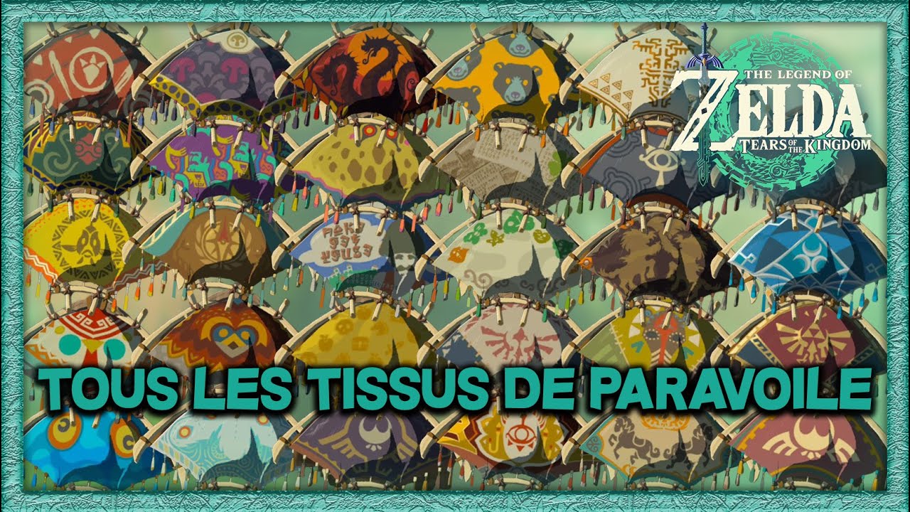 ZELDA TEARS OF THE KINGDOM - Tous les tissus de paravoile (avec mission complète) SANS AMIIBO