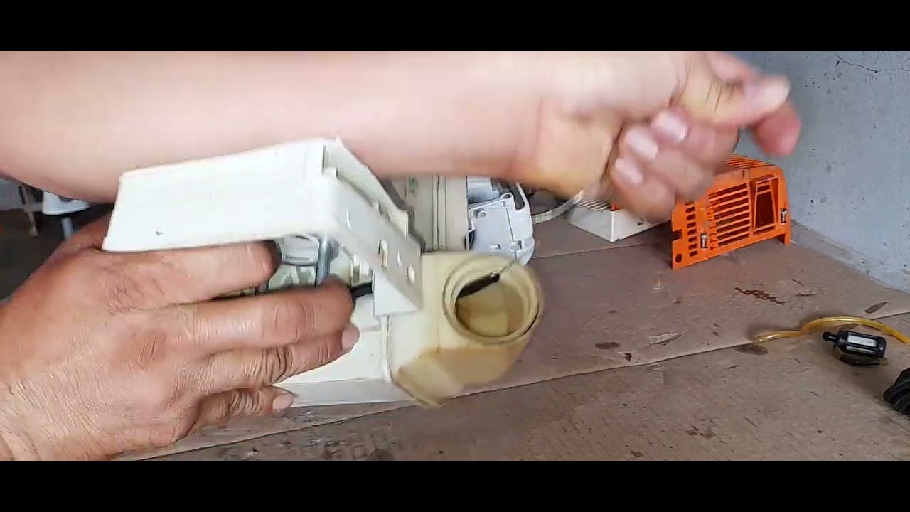 como cambiar tubo de combustible guada&ntilde;a stihl fs 280