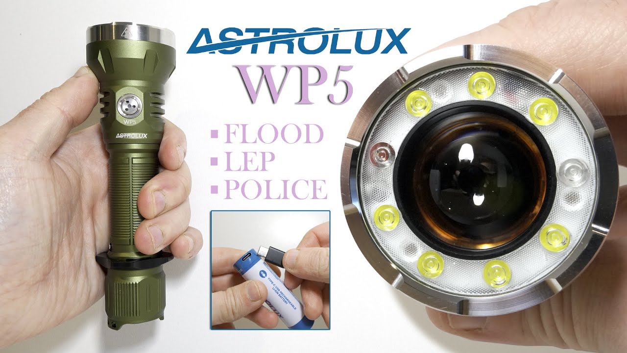 ASTROLUX WP5 - Floodlight, LEP searchlight & Police lights all in 1 flashlight